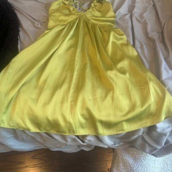 Abercrombie Drama Ruched Mini Dress-Green - Picture 2 of 4